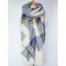 Infinity Square Scarf Blue Tartan