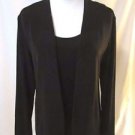 Chico's Travelers Cardigan & Tank Set Women's Size Medium Black EUC