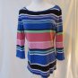 Talbots Top Shirt Women's Medium Long Sleeve Pullover Crewneck Striped