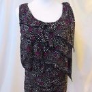 White House Black Market Top Layered Ruffle Shirt Women's M Sleeveless Smocked