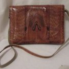Vintage Rare Cobra Snakeskin Leather Shoulder Purse 1960's Envelope Style