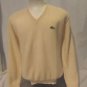 Lacoste Men's Sweater Vintage  Size  Large V-Neck Cream Pullover Orlon Acrylic