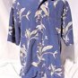 Hilo Hattie Men's Hawaiian Shirt XL Coconut Buttons Short Sleeve Blue Pocket