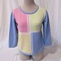 Talbots Sweater Women's Small Pullover Pastel Colors Crew Neck 3/4 Length Sleeve