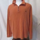 Ralph Lauren Polo Sweater Men's XL 1/4 Zipper Pullover  Mock Neck Color Orange