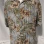 Tori Richard Hawaiian Shirt Men's Large Short Sleeve Pocket Green Hibiscus Palms