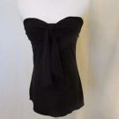 WHITE HOUSE BLACK MARKET Strapless Shirt Top XS Black Tie Front