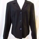 Talbots Black Blazer Jacket Women's 14 Classic Cut Stretch Lined Pockets