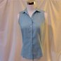 Talbots Petite Sleeveless Shirt Blouse Women's 2P Blue Striped Wrinkle Resistant
