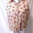 Lauren Ralph Lauren Tie Waist Shirt Women's M Button Front Top Floral Sleeveless