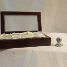 Golf Ball Place Card Holders Set Of 6 In A Wood Case Silver Plated