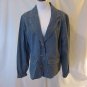 Oshkosh Striped Denim Jacket Women's XL Blue 1990's Unlined Button Front