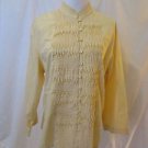 Talbots Womens  Large Long Sleeve Blouse round neck color Light Yellow