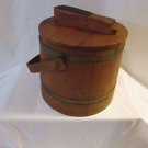 Antique Wood Barrel Shoe Shine Bucket Box Container