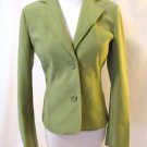 Talbots Petites Blazer Sz P Green Single Breasted Unconstructed Notched Collar
