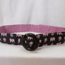 Vera Bradley Belt Pink Elephant Fabric  New With Tag