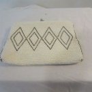 Vintage Beaded Clutch Purse Diamond Pattern, Chain Strap Made in Japan