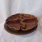 Vtg Mid Century California Pottery USA Lazy Susan with 4 compartments No. R177