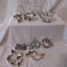 Vintage Set Of 11 Metal Cookie Cutters Various Shapes.