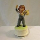Willetts Music Box Figure Boy With Hobo Stick Plays It's a Small World, Japan