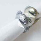 Koi Fish Vintage Adjustable Ring Silver & Gold for Men and Women