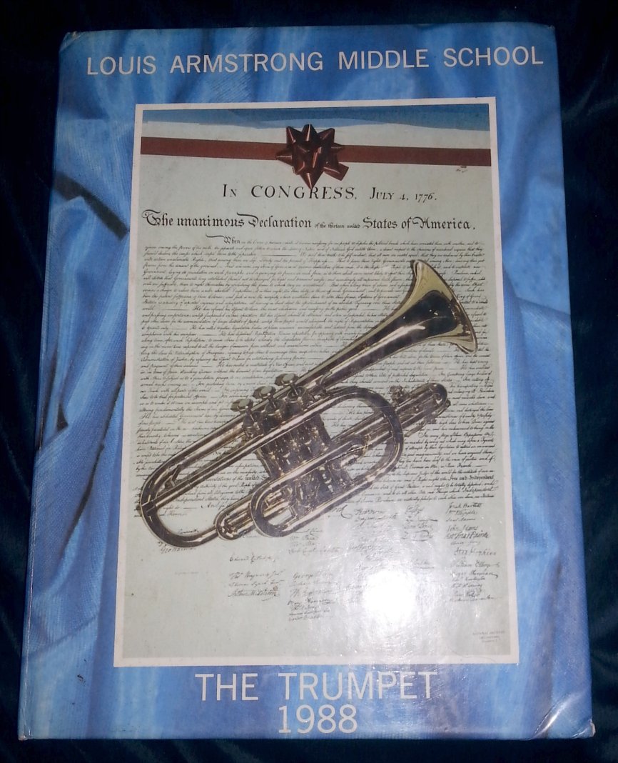 1988 Louis Armstrong Middle School The Trumpet Yearbook Queens New York IS 227 5 ~ 8 Grades