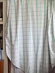 Tablecloth Oval White with Green Stripes 58" x 92" Cotton Poly
