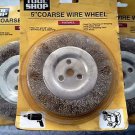 TOOL SHOP 5" Coarse Wire Wheel Brush  fits A1/2'' and 5/8'' arbor LOT OF 3
