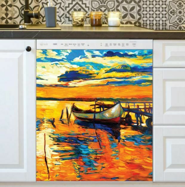 Dishwasher Cover Blazing Sunset at the Lake