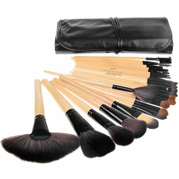 24 pcs Makeup Brushes Set Tools Pro Foundation Eye shadow Eyeliner Superior Soft with a carry bag