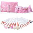 20 pcs Makeup Brushes Set Tools Foundation Eye shadow Eyeliner Superior Soft with Pink color holder