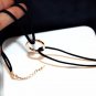 Fashion Harajuku Style Circle Leather Collar Black Cloth Design Elegant Jewelry Charm Necklaces