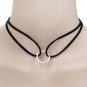 Fashion Harajuku Style Circle Leather Collar Black Cloth Design Elegant Jewelry Charm Necklaces