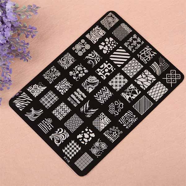 Patterns Full Nail Stamping Plate Images, 3 differents Nail Art plates to choose from - xy18