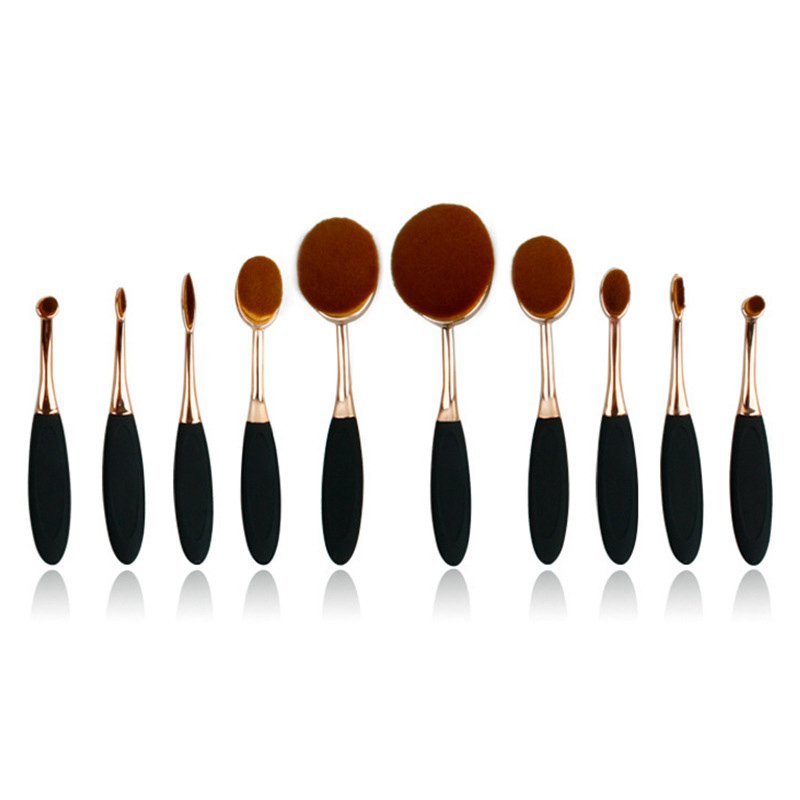 10pcs Oval Toothbrush Shaped Makeup Brush Soft Women Makeup Foundation Brush Kabuki Brush