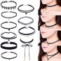 10 Pieces Black Choker Necklaces Stretch Tatto Choker for Women Girls