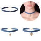 Vintage Punk Pendants Necklace Denim Choker Necklaces Jeans Chokers for Women