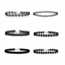 6 Pieces Black Velvet Chokers Charm Sexy Lace Necklace Stretch Tatto Choker for Women Girls