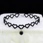 Beautiful Fabric Hollow Out Heart Summer Beach Black Short Chokers Necklaces with Pendant