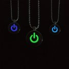 New Creative Fluorescent color Power Key icon Pendant Necklace Luminous Personality pendant