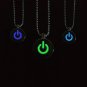 New Creative Fluorescent color Power Key icon Pendant Necklace Luminous Personality pendant