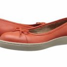 Clarks CORDELLA ALTO  orange Leather Slip On Comfort Loafers Shoes Size 8