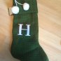 Letter Initial H 20" Holiday knitted Monogram Stocking Pom Pom Xmas Target