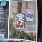 2 flag Christmas make a wish warm winter blessings santa and snowman GARDEN tree