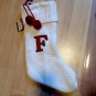 Letter Initial F 20" Monogram Holiday Stocking Knitted  Pom Pom Xmas Target