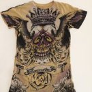 City Of Angels Remetee Trademark Bling Rhinestone Shirt Small Skull Rock rebel