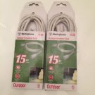 2 Westinghouse 15" Outdoor Extension Cord 16/3 Medium Duty Grounded Cord lights