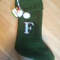 Letter Initial F 20" Monogram Holiday Stocking Knitted Xmas Target pom pom