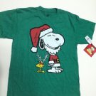 Peanuts Snoopy Shirt Extra Large Women's Holiday Green Santa Woodstock Kids