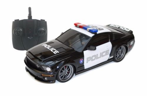 2.4Ghz Remote Control 1/18 Ford Mustang Shelby GT500 Super Snake Police Car RC